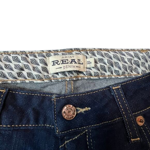Ariat REAL Womens Jeans 32R High Rise Boot Cut Dark Wash - Picture 4 of 13